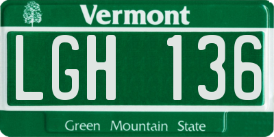VT license plate LGH136