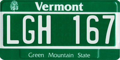 VT license plate LGH167