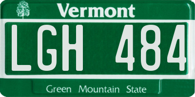 VT license plate LGH484