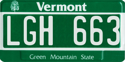 VT license plate LGH663