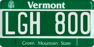 VT license plate LGH800