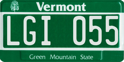 VT license plate LGI055