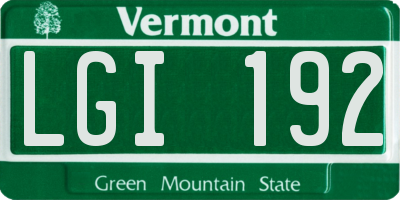 VT license plate LGI192