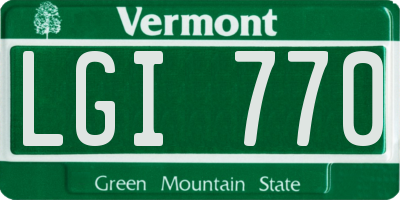VT license plate LGI770