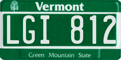 VT license plate LGI812