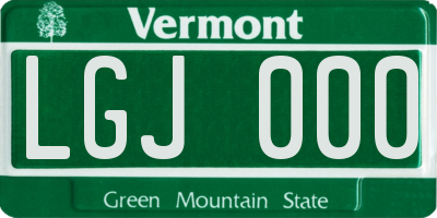 VT license plate LGJ000
