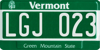 VT license plate LGJ023