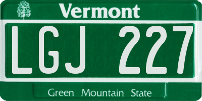 VT license plate LGJ227