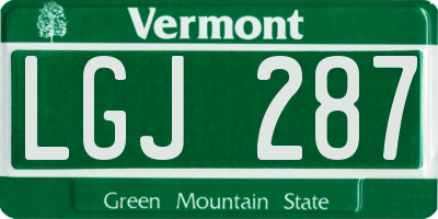 VT license plate LGJ287