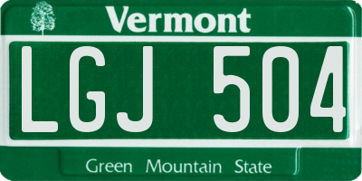 VT license plate LGJ504