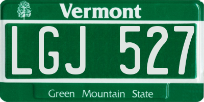 VT license plate LGJ527
