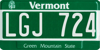 VT license plate LGJ724