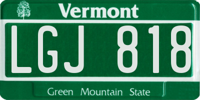 VT license plate LGJ818