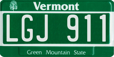 VT license plate LGJ911