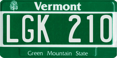 VT license plate LGK210