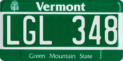VT license plate LGL348