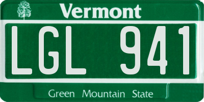 VT license plate LGL941