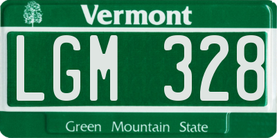 VT license plate LGM328