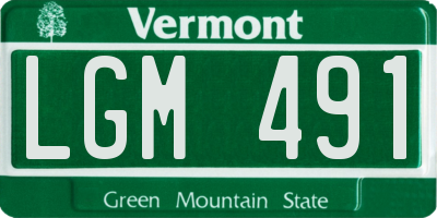 VT license plate LGM491