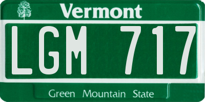 VT license plate LGM717