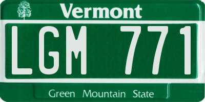 VT license plate LGM771