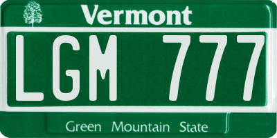 VT license plate LGM777