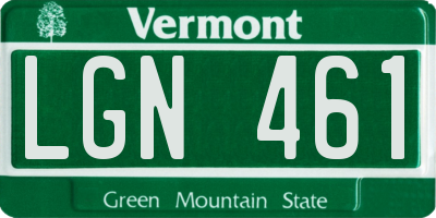 VT license plate LGN461