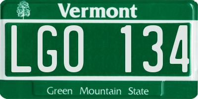 VT license plate LGO134