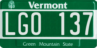 VT license plate LGO137