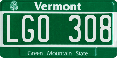 VT license plate LGO308