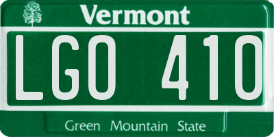 VT license plate LGO410