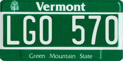 VT license plate LGO570