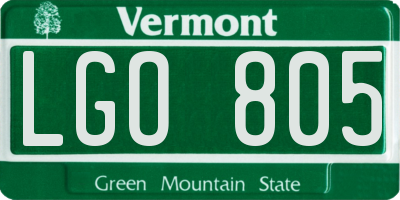 VT license plate LGO805