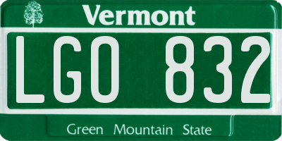 VT license plate LGO832
