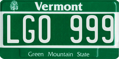 VT license plate LGO999