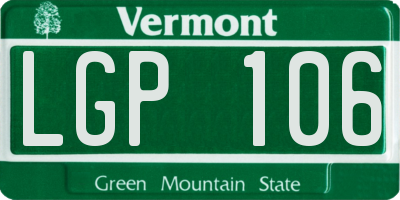 VT license plate LGP106