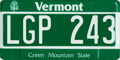 VT license plate LGP243