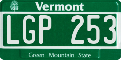VT license plate LGP253