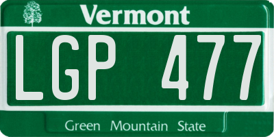 VT license plate LGP477