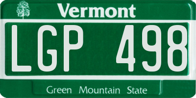 VT license plate LGP498