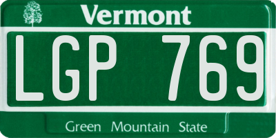 VT license plate LGP769