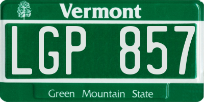 VT license plate LGP857