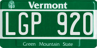 VT license plate LGP920