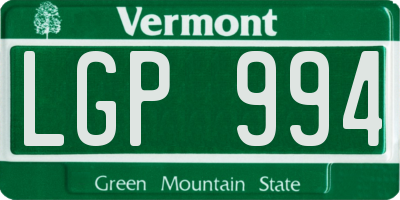 VT license plate LGP994