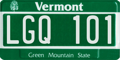 VT license plate LGQ101