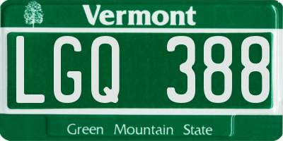 VT license plate LGQ388