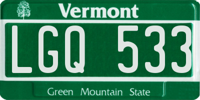 VT license plate LGQ533