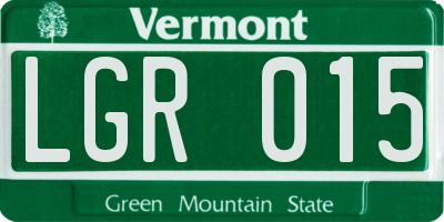 VT license plate LGR015