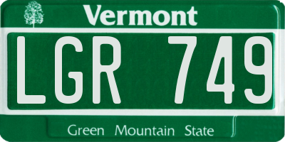 VT license plate LGR749