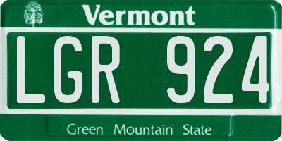 VT license plate LGR924